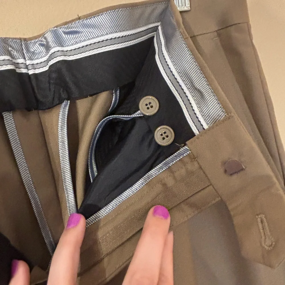 NWT men’s Vinci Philosophy dress pants 40x32 KHAKI ON-900 - Picture 10 of 13